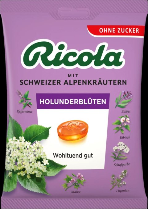 Ricola Holunderblüte Cukierki bez Cukru 75 g