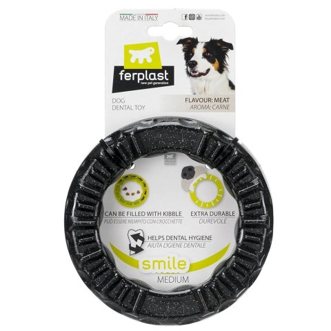 FERPLAST Smile Ring M Black zabawka dla psa