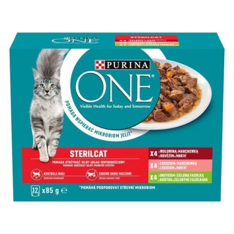 PURINA One Sterilcat mix smaków - mokra karma dla kota - 12x85g