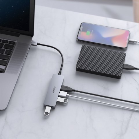 AUKEY CB-H36 HUB USB-C SLIM ALUMINIUM 4XUSB 3.0