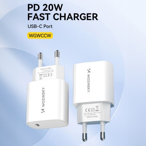 Ładowarka sieciowa 20W USB-C 100-240V biała