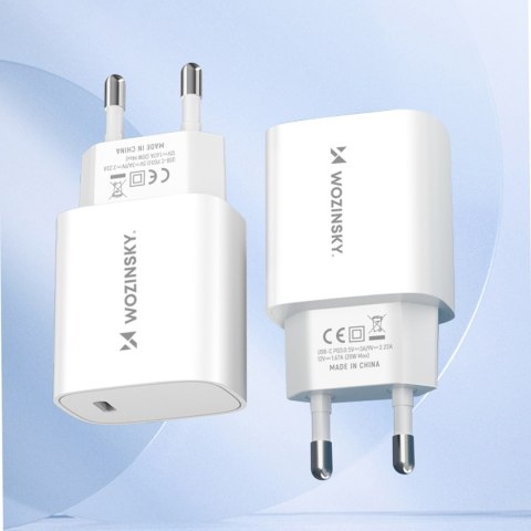 Ładowarka sieciowa 20W USB-C 100-240V biała