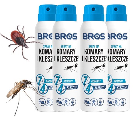 BROS - spray na komary i kleszcze 90ml - 4 szt.