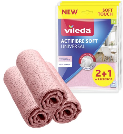 Ściereczka Vileda ACTIFIBRE Soft Universal zestaw 2+1