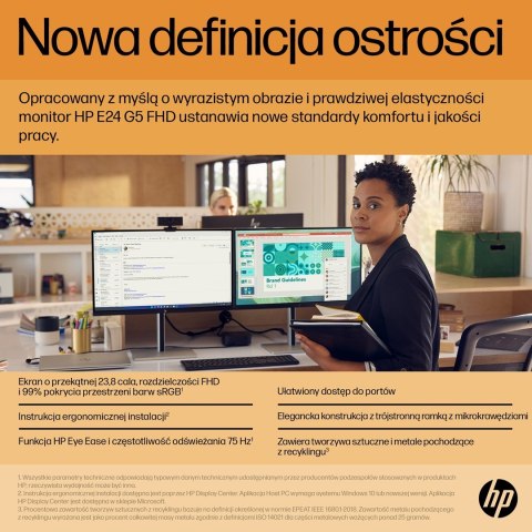 MONITOR HP LED 23,8" E24 G5 (6N6E9AA)