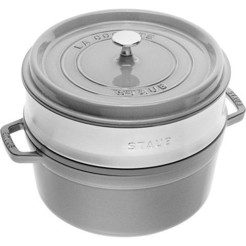 Garnek żeliwny okrągły z wkładem Staub - Grafitowy, 5.25 ltr