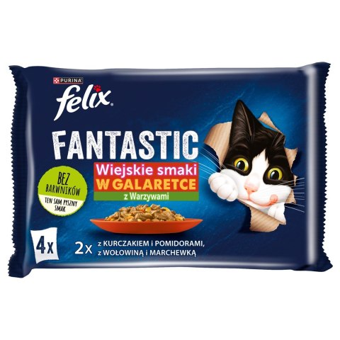 FELIX Fantastic Mięso z warzywami - mokra karma dla kota - 4x85g