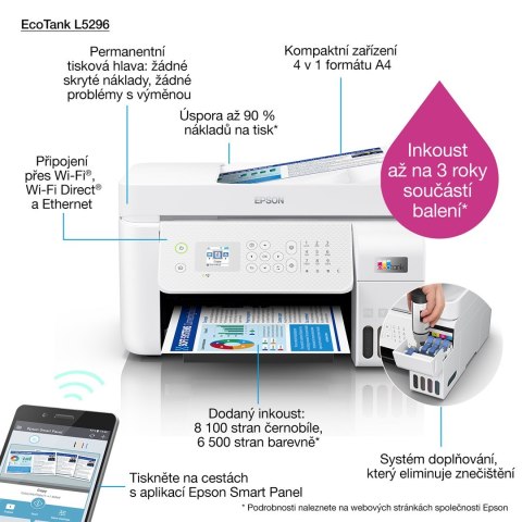 Urządzenie wielofunkcyjne 4w1 Epson EcoTank L5296