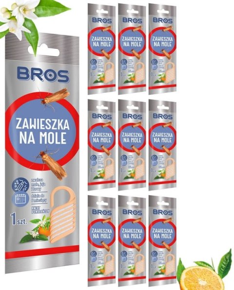 BROS - zawieszka na mole kwiat pomarańczy - 10 szt.