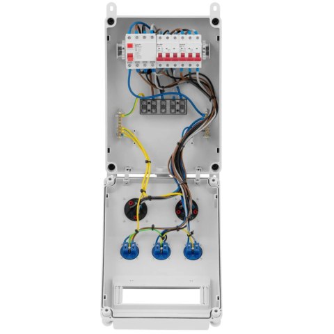 Rozdzielnica elektryczna 3 x Schuko 2 x CEE wyłącznik różnicowoprądowy 2 x instalacyjny