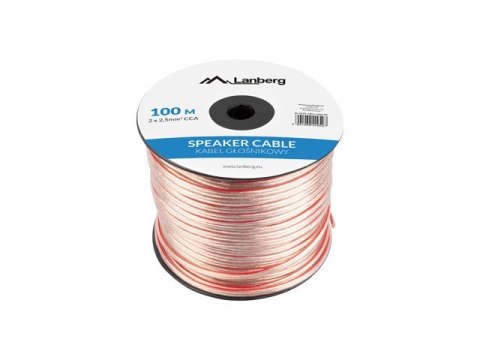 KABEL GŁOŚNIKOWY 2X2.5MM2 100M PRZEZROCZYSTY LANBERG