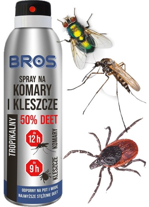 BROS - spray na komary i kleszcze 50% DEET 90ml - 1 szt.