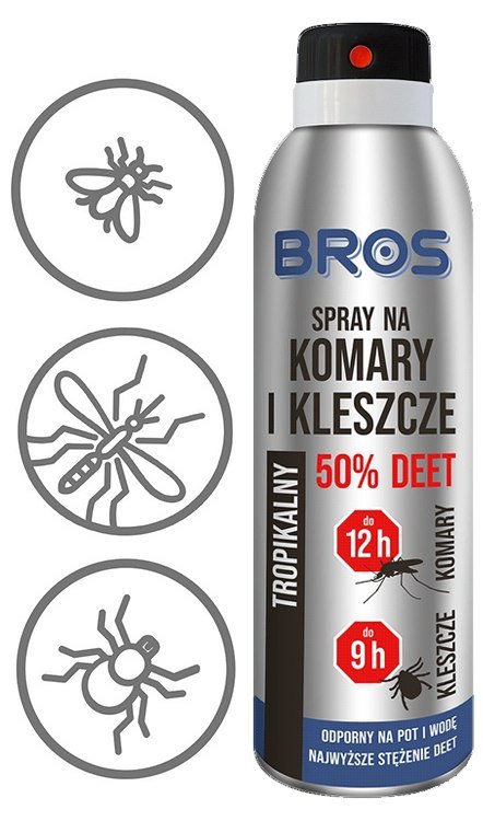 BROS - spray na komary i kleszcze 50% DEET 90ml - 1 szt.