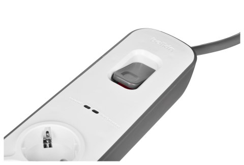 Listwa zasilająca Belkin Power Surge 4-PORT + 2xUSB-A Grey/White Schuko