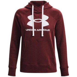 Bluza damska Under Armour Rival Fleece Logo Hoodie bordowa 1356318 690