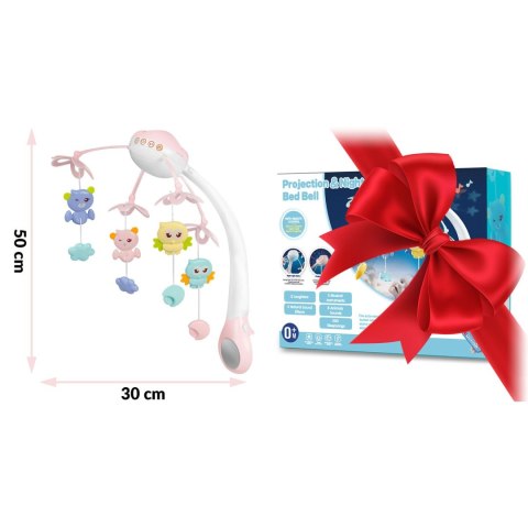 Karuzela do łóżeczka z projektorem RK-813 różowa