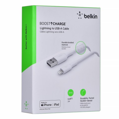 BELKIN KABEL USB A - LIGHTNING, 2M, BIAŁY