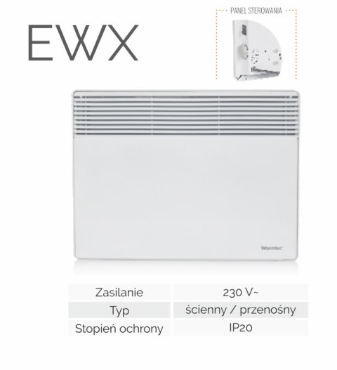 Elektryczny grzejnik naścienny WARMTEC EWX-1000W