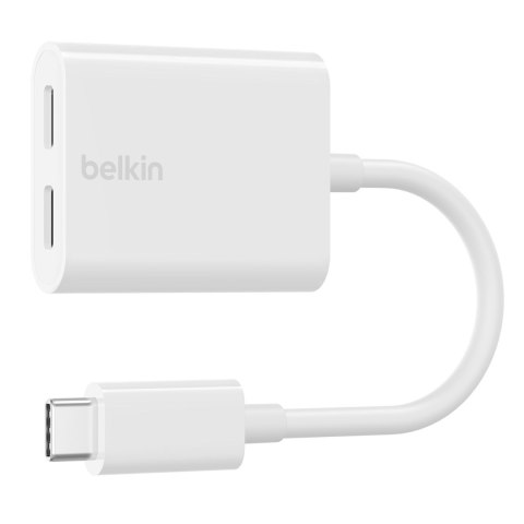 BELKIN ADAPTER DUAL USB-C AUDIO + CHARGE BIAŁY