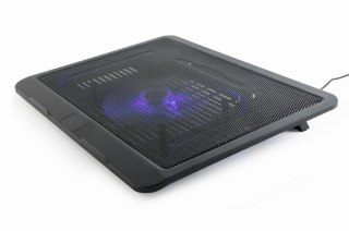 GEMBIRD PODSTAWKA CHŁODZĄCA POD NOTEBOOKA 15" 1X WENTYLATOR 12CM, PODŚWIETLENIE LED, NBS-1F15-04