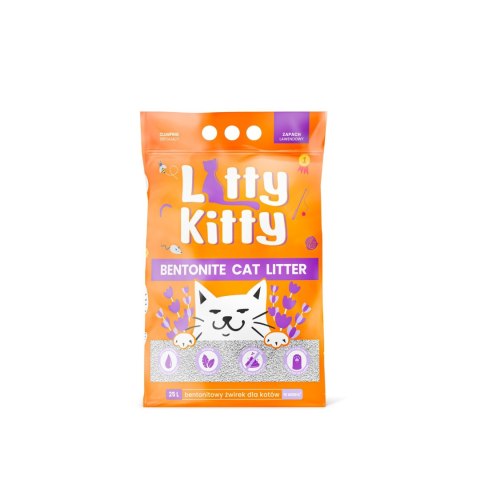 LITTY KITTY Żwirek bentonitowy o zapachu lawendy 25L