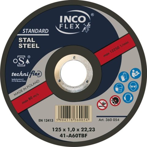 TARCZA FLEX 41 125x1,0x22,2 A 60 TBF STANDARD (150szt + T-shirt ) INCO-VERITAS