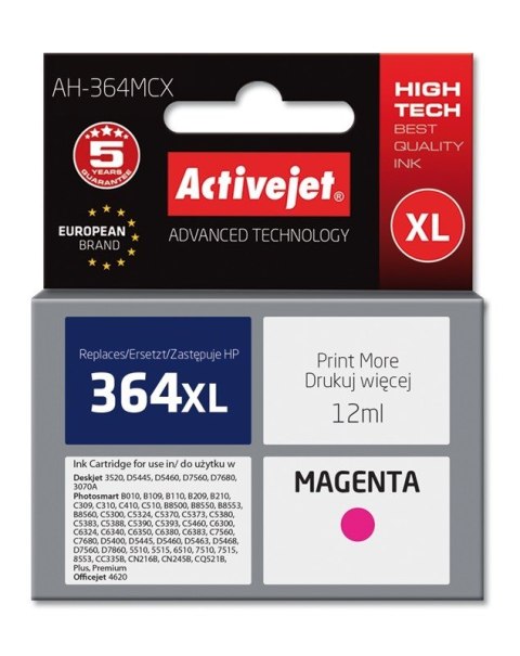 Activejet AH-364MCX Tusz (zamiennik HP 364XL CB324EE;Premium;12ml;czerwony)