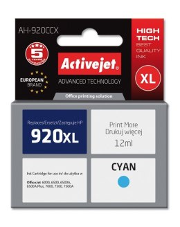 Activejet AH-920CCX Tusz (zamiennik HP 920XL CD972AE; 12 ml; niebieski)