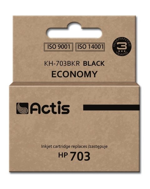 Tusz ACTIS KH-703BKR (zamiennik HP 703 CD887AE; Standard; 15 ml; czarny)