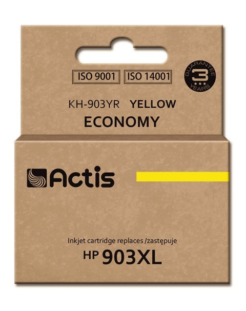 Tusz Actis KH-903YR (zamiennik HP 903XL T6M11AE; 12ml; żółty) - Nowy Chip