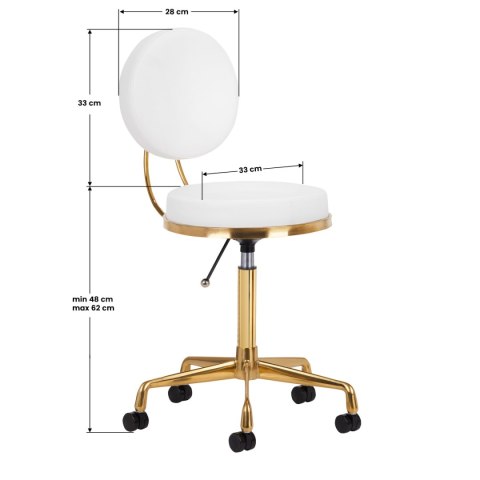 Taboret kosmetyczny H5 złoto biały