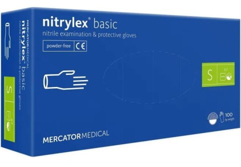 Rękawice Nitrylowe 100 sztuk / Niebieskie / Nitrylex Basic Dark Blue (M 7-8)