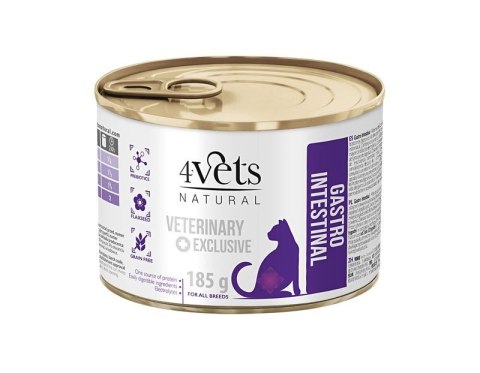 4VETS Natural Gastro Intestinal Cat - mokra karma dla kota - 185 g