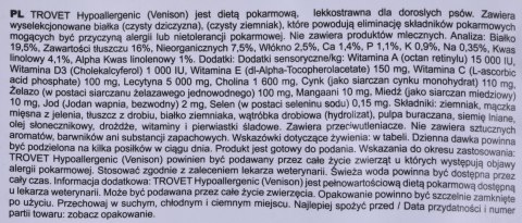 TROVET Hypoallergenic VPD z dziczyzną - sucha karma dla psa - 3 kg