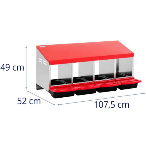 Gniazdo dla kur niosek ścienne 4 komory STAL 52 x 107.5 x 49 cm