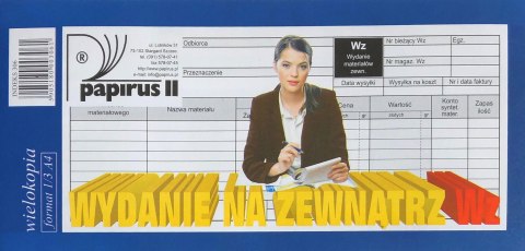 WZ - Wydanie Na Zewnątrz 1/3 A4 - PAPIRUS - 10 szt.