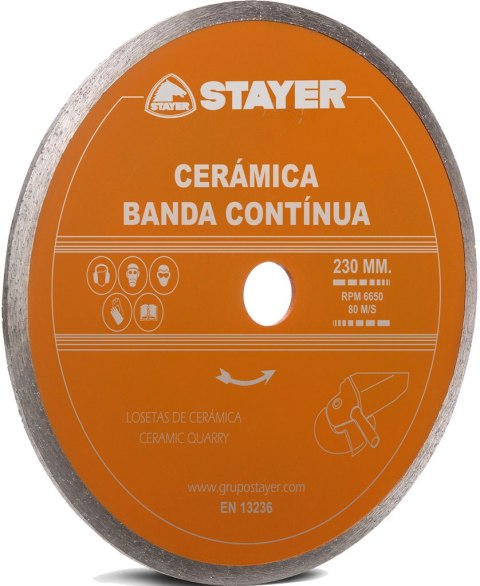 TARCZA DIAMENTOWA 125x22,2mm CIĄGŁA STANDARD CERAMICA STAYER