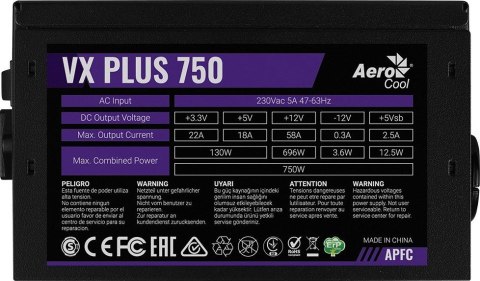 ZASILACZ AEROCOOL PGS VX-750PLUS 750W 80+ BOX