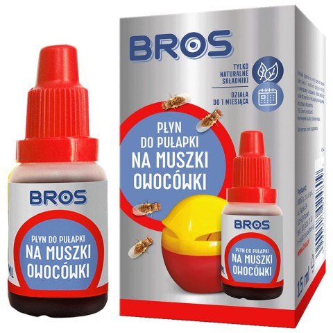 Zestaw BROS - pułapka z płynem na muszki owocówki + płyn do pułapki na muszki owocówki 15ml