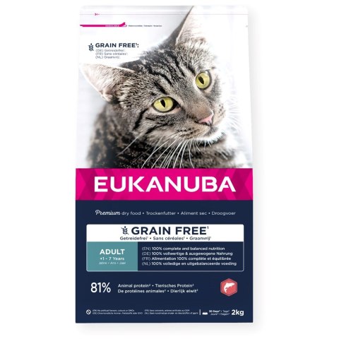 EUKANUBA Grain Free adult salmon - sucha karma dla kota - 2 kg