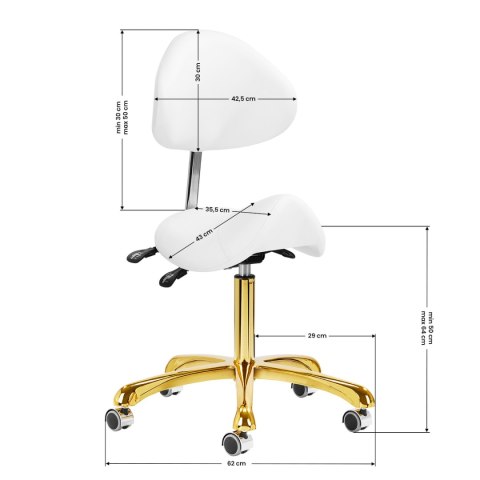 Taboret kosmetyczny 1004 Giovanni złoto biały