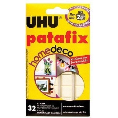 Masa samoprzylepna UHU PATAFIX HOMEDECO do 2kg (32 kwadraty) (40015)