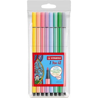 Flamaster PEN 68 PASTEL etui (8szt.) 68/8-01 STABILO