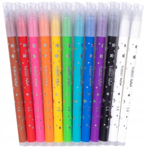 Flamastry 10+2 BIC KIDS COLOUR ERASE 9202953 Magic Felt Pens