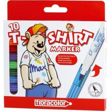 Mazaki T-SHIRT MARKER 10kol. FIBRACOLOR do tkanin 391