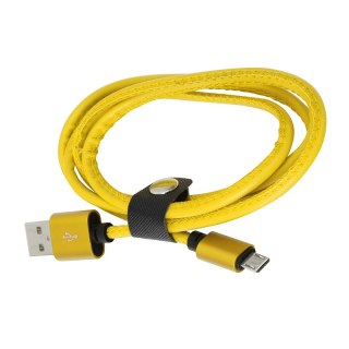 Kabel USB-A -> microUSB 1m 2,4A żółty PLATINET HERA (43296)