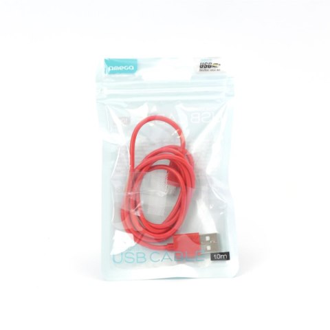 Kabel USB-A -> microUSB 1m 2A czerwony OMEGA BAJA (44342)