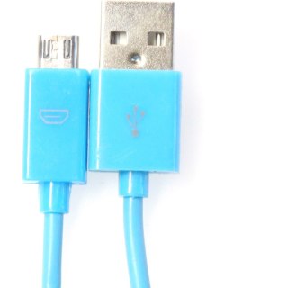 Kabel USB-A -> microUSB 1m 2A niebieski OMEGA BAJA (44340)