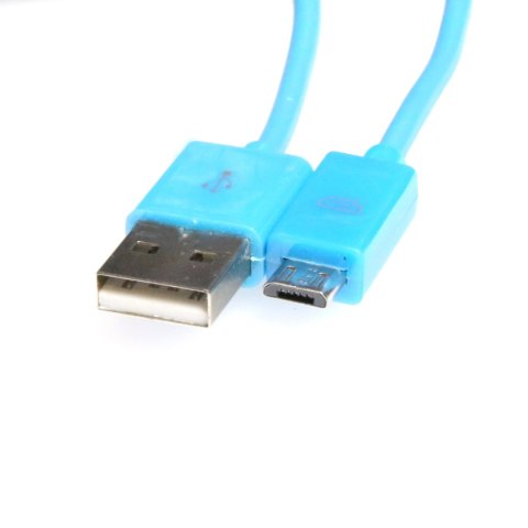 Kabel USB-A -> microUSB 1m 2A niebieski OMEGA BAJA (44340)