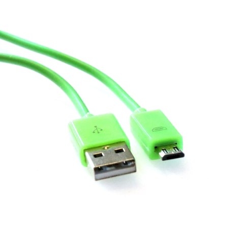 Kabel USB-A -> microUSB 1m 2A zielony OMEGA BAJA (44341)